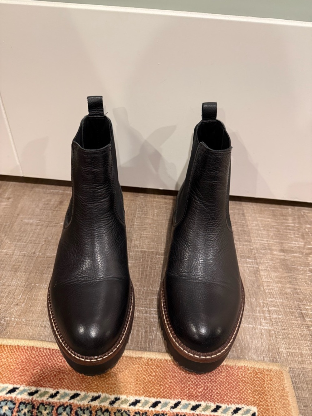 Caslon Black Leather Chelsea Ankle Boots